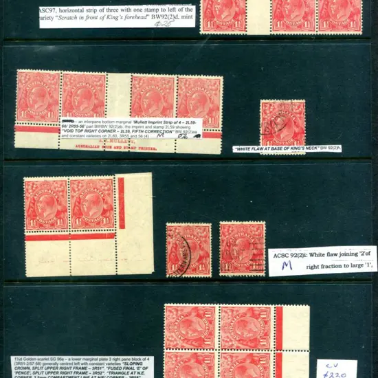 KGV 1½d red & 2d red SMW, perf. 13½x12½ group incl ...