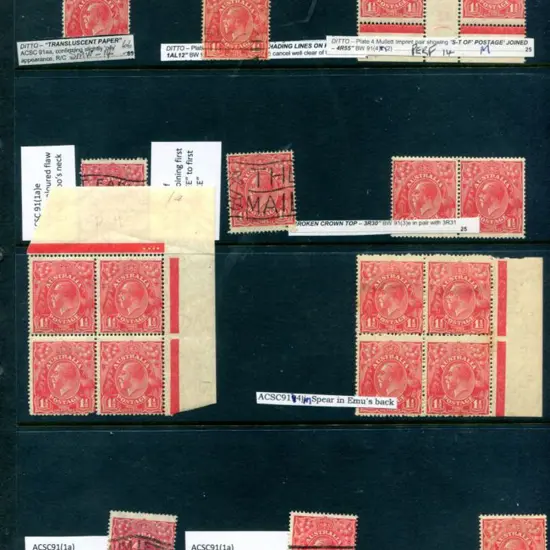 KGV 1½d red Die II, SMW Perf.14 MUH/MLH selection ...