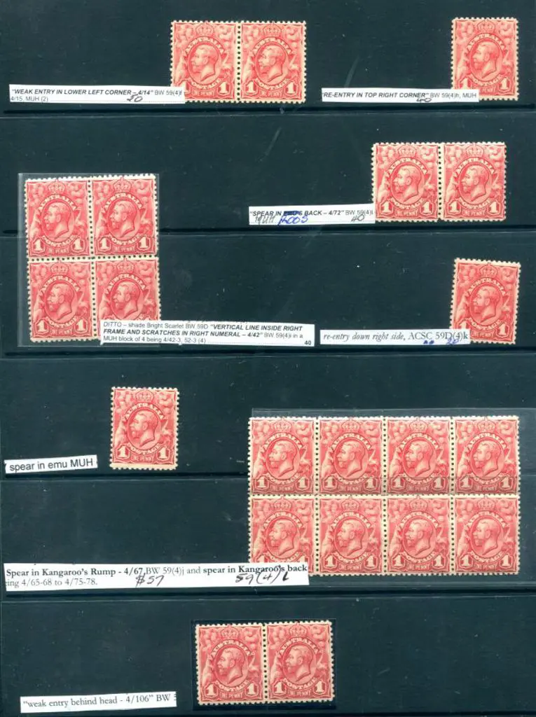 KGV 1½d red engraved selection with 28 MUH/MLH, 1 ... Image 1++