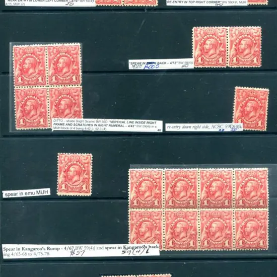 KGV 1½d red engraved selection with 28 MUH/MLH, 1 ...