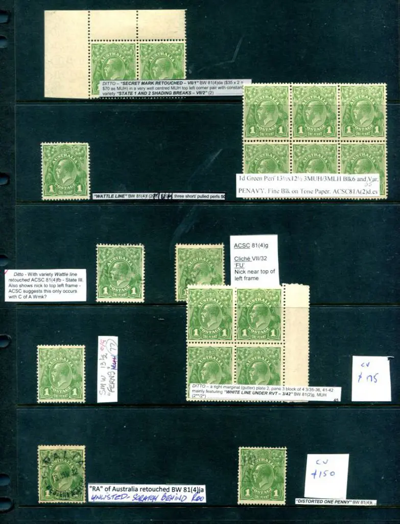 KGV 1d green SMW, perf. 13½x12½ annotated ... Image 1++