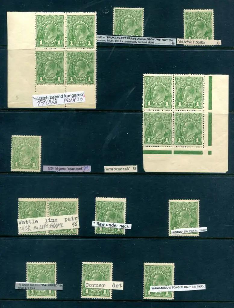 KGV 1d green, no wmk MUH/MLH examples incl 9 ... Image 1++