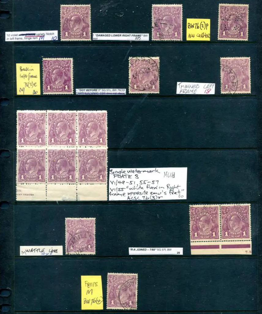 KGV 1d violets MUH, MLH & F/U range, the majority ... Image 1++