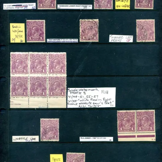 KGV 1d violets MUH, MLH & F/U range, the majority ...