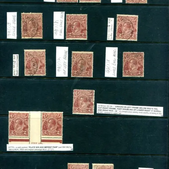 KGV 2d brown, SMW, perf. 13½x12½ group noting MLH ...