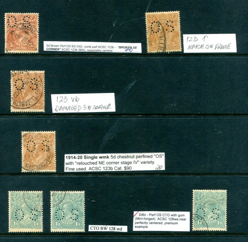 KGV Single wmk perfined "OS" good to fine used ... Image 1++