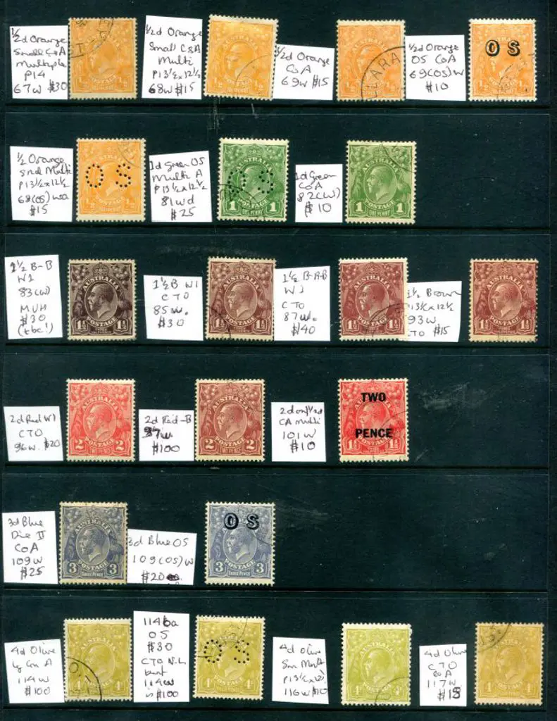 KGV ½d orange through to 1/4d turquoise CTO ... Image 1++
