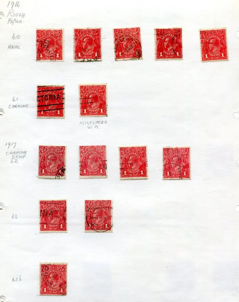 KGV 1d reds sorted on album pages & unsorted on ... Image 1++