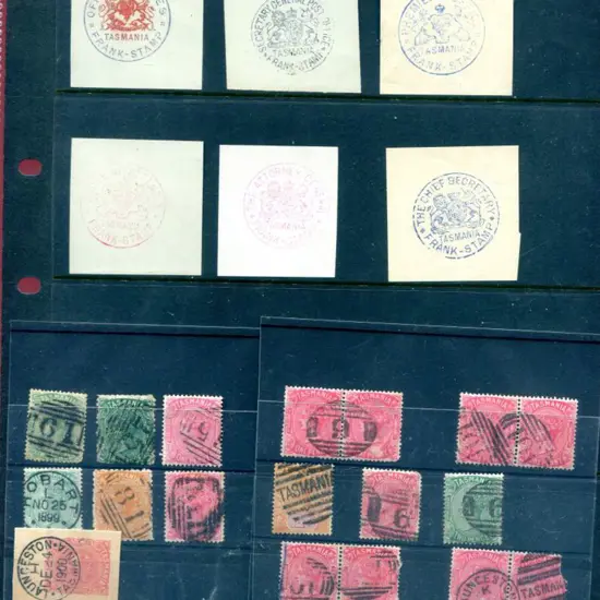 Tasmania 1890's Frank stamps group of 6 for Office ...
