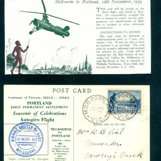 1934 (16th Nov) Portland, Victoria to Melbourne ...