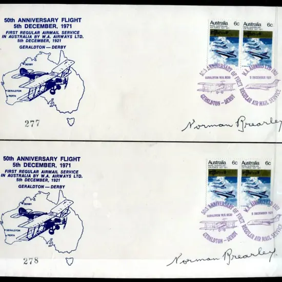 1971 (5th Dec) First Regular Airmail Service 50th ...