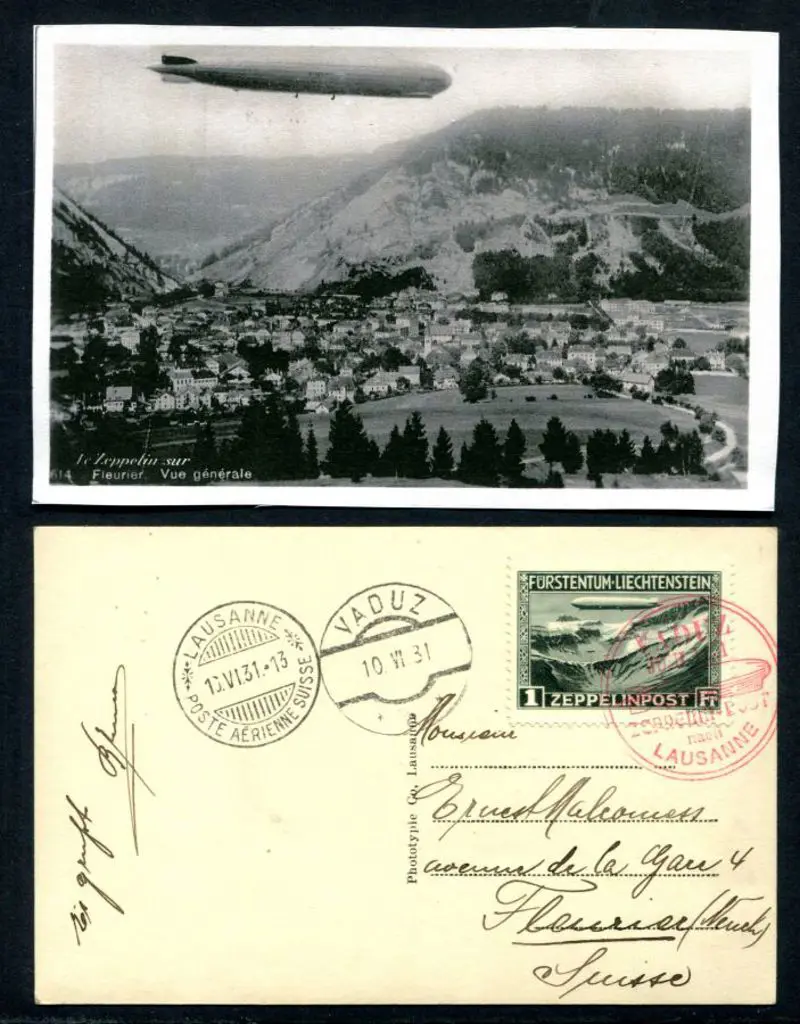 1931 (10th June) LZ127 Vaduz-Lausanne Zeppelin ... Image 1++