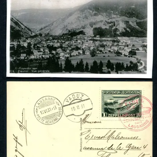 1931 (10th June) LZ127 Vaduz-Lausanne Zeppelin ...