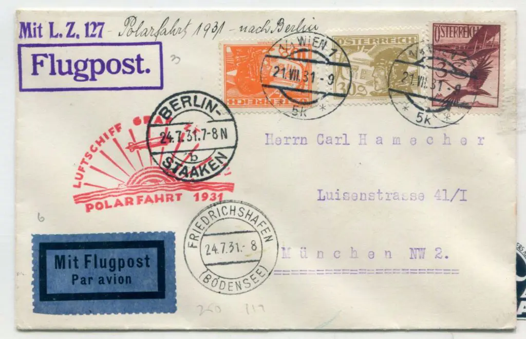 1931 (21st July) LZ127 Polar Flight cover with ... Image 1++