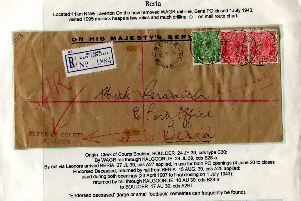 OHMS Covers 1933-1957 RTS covers from Clerk of ... Image 1++