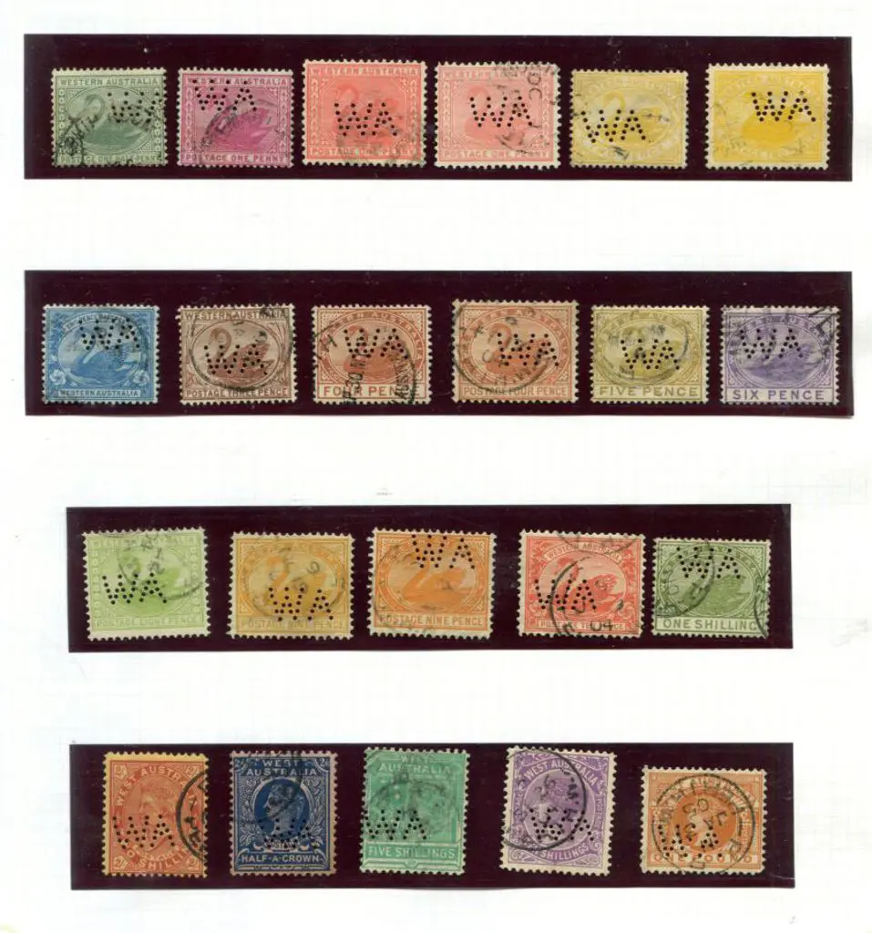 Perfins Superb selection of "WA" official perfins ... Image 1++