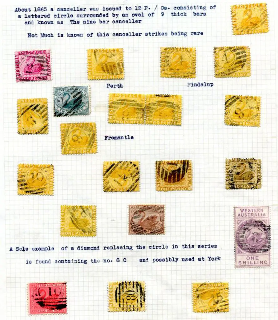 Postmarks - 9 Bar numerals Typed up selection from ... Image 1++