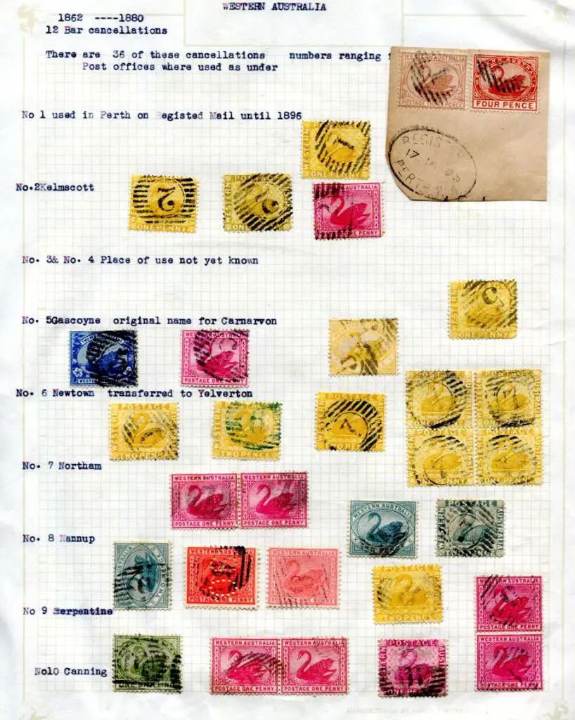 Postmarks - 12 Bar numerals Neatly presented on 4 ... Image 1++