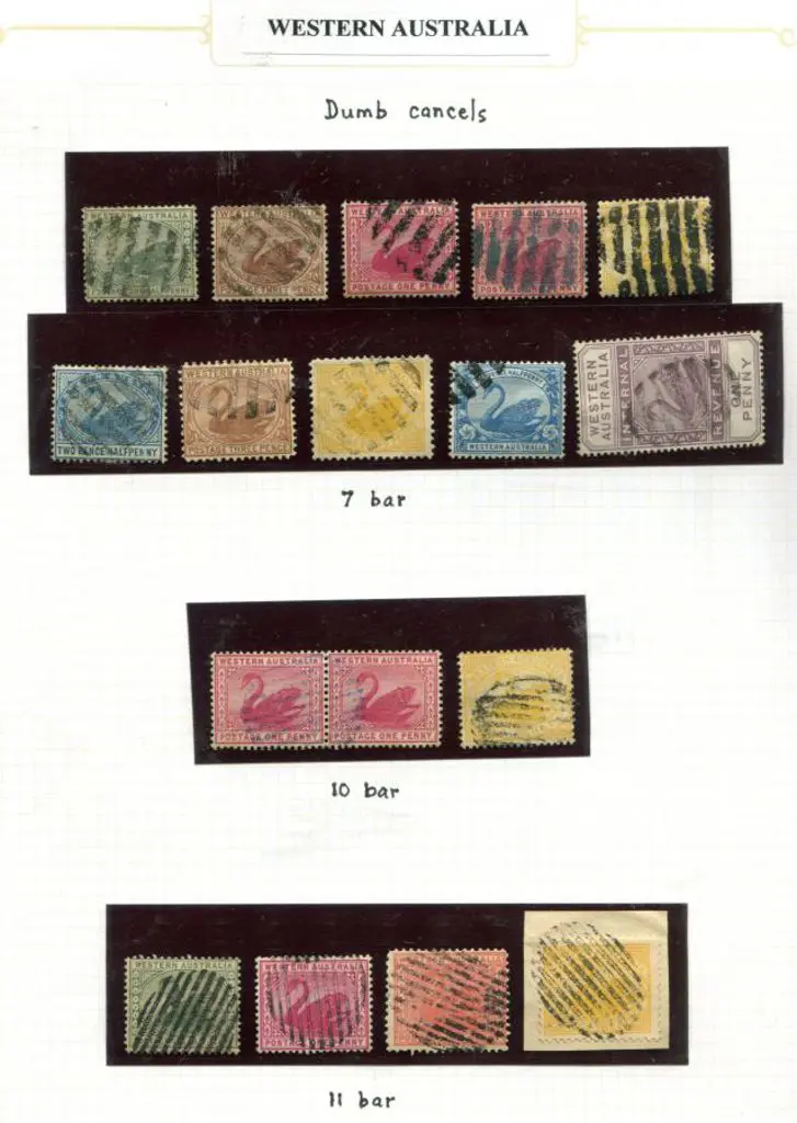 Postmarks - Dumb Obliterators Selection on WA Swan ... Image 1++