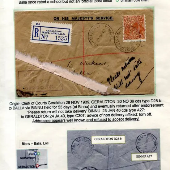 Registered Covers 1906-1956 range originating from ...