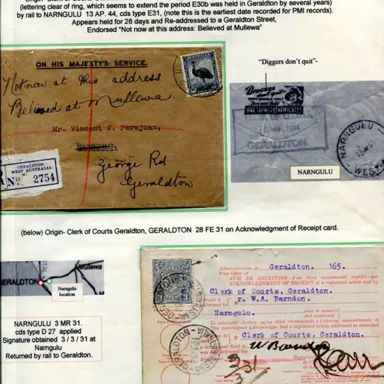 Registered Mail Exhibit on 16 pages with standard ...