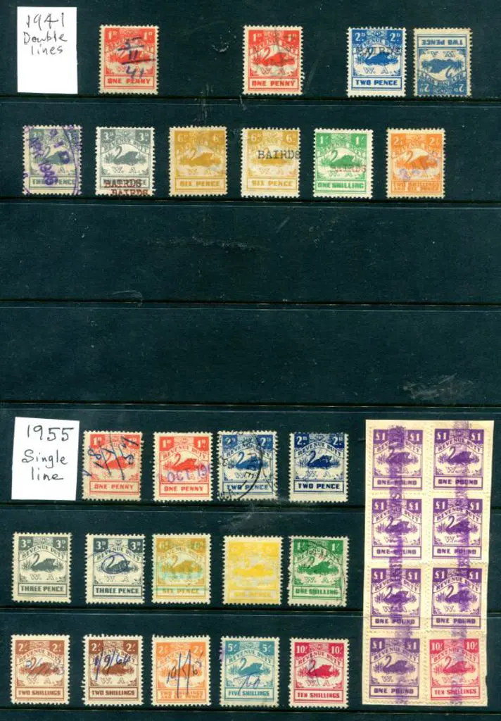 Revenues 1941 1d x2, 2d x2 (1 with inverted wmk), ... Image 1++