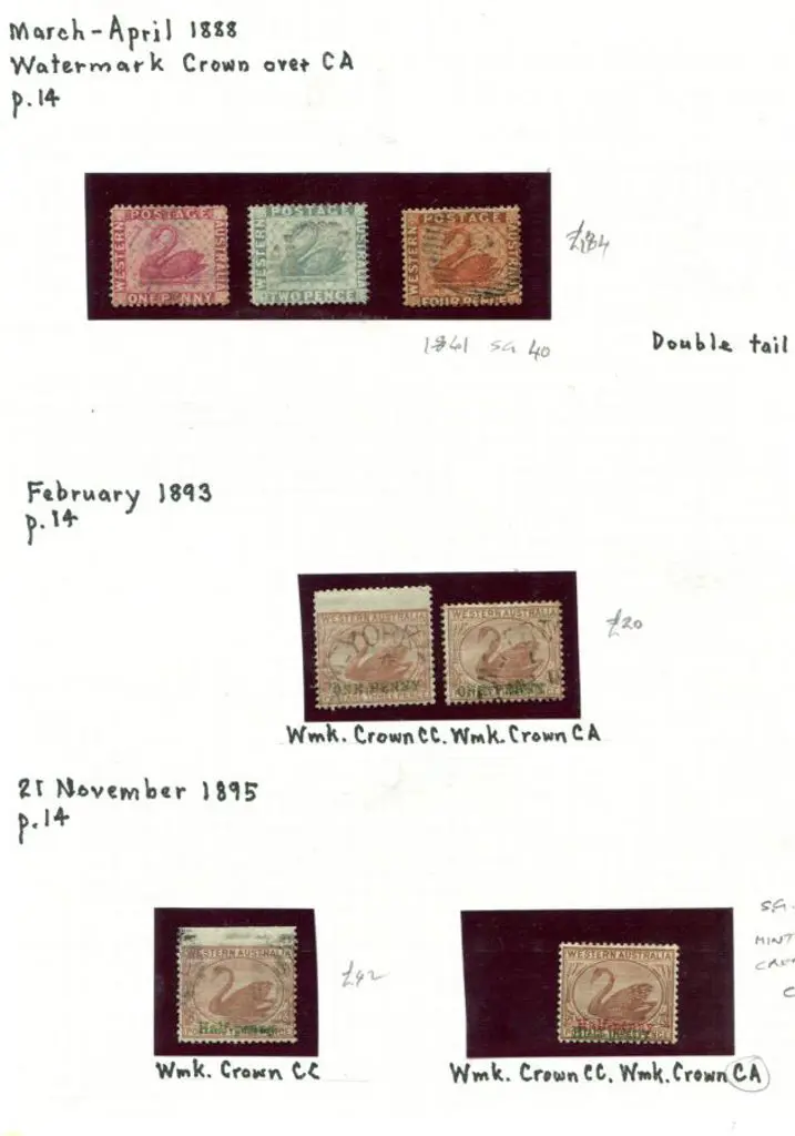 Swans 1888-1907 written up on 2 pages incl 4d ... Image 1++