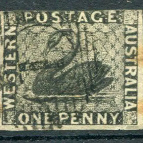 1854 1d black with 3 generous margins, just ...