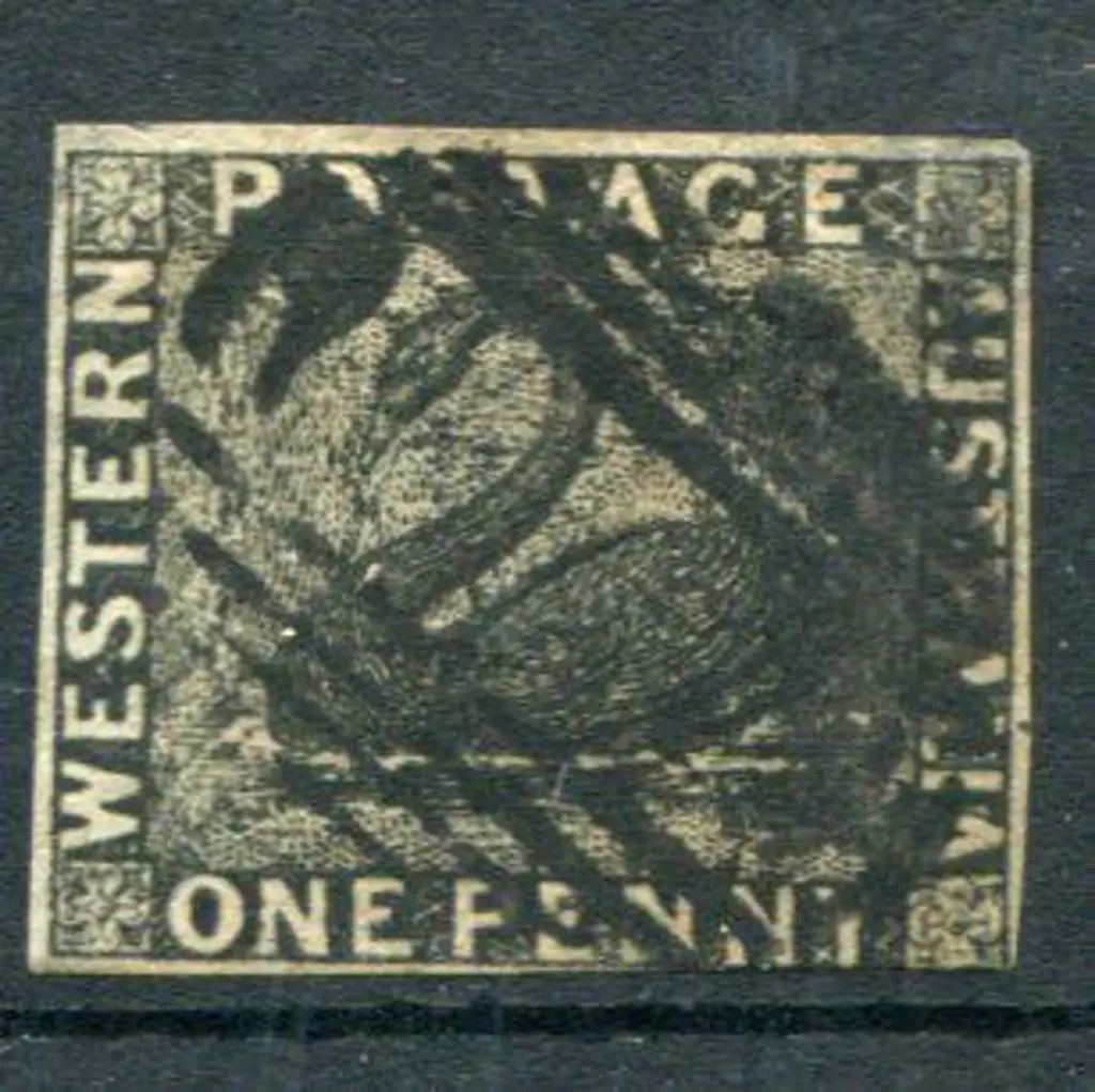 1854 1d black fine used with void grid cancel. ... Image 1++