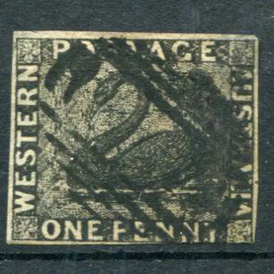 1854 1d black fine used with void grid cancel. ...