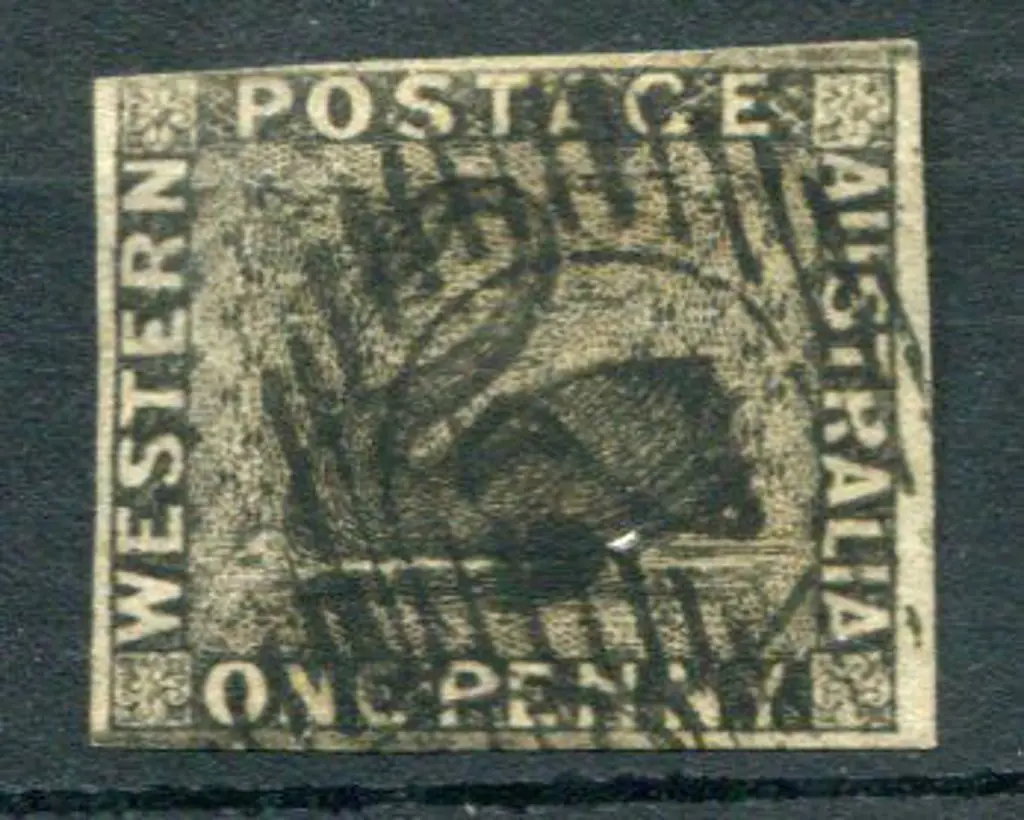 1854 1d black with 3½ full margins, top margin ... Image 1++