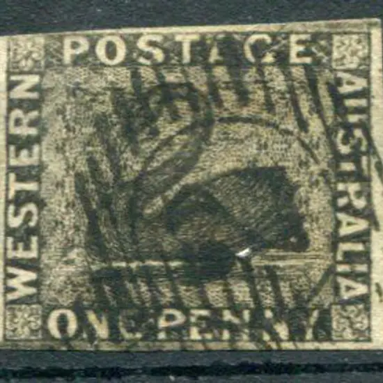 1854 1d black with 3½ full margins, top margin ...