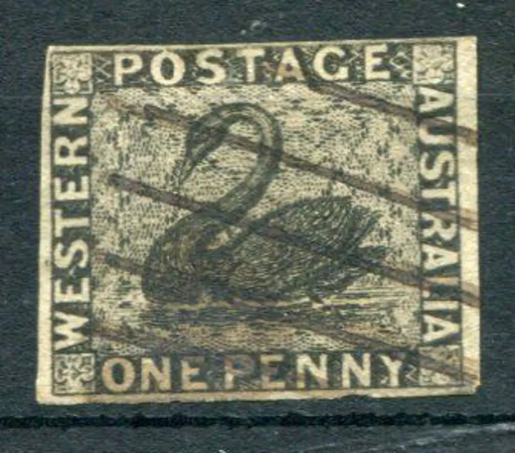 1854 1d black with 4 clear margins. Cancelled with ... Image 1++