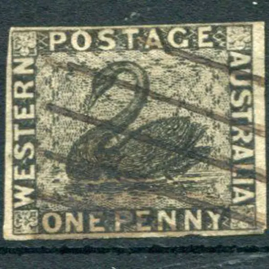 1854 1d black with 4 clear margins. Cancelled with ...
