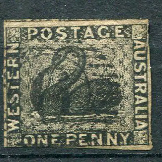 1854 1d black with clear to touching margins. Part ...