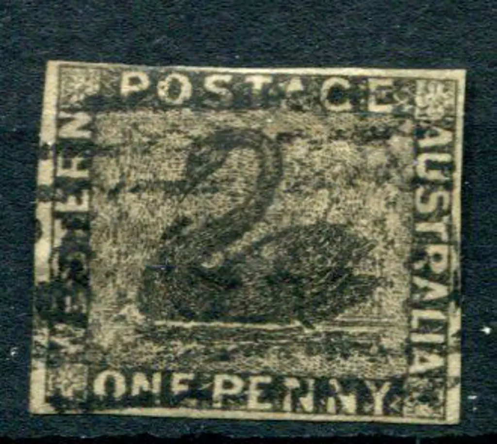 1854 1d black with close but clear margins & fine ... Image 1++