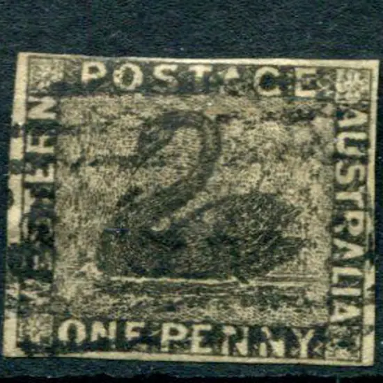 1854 1d black with close but clear margins & fine ...