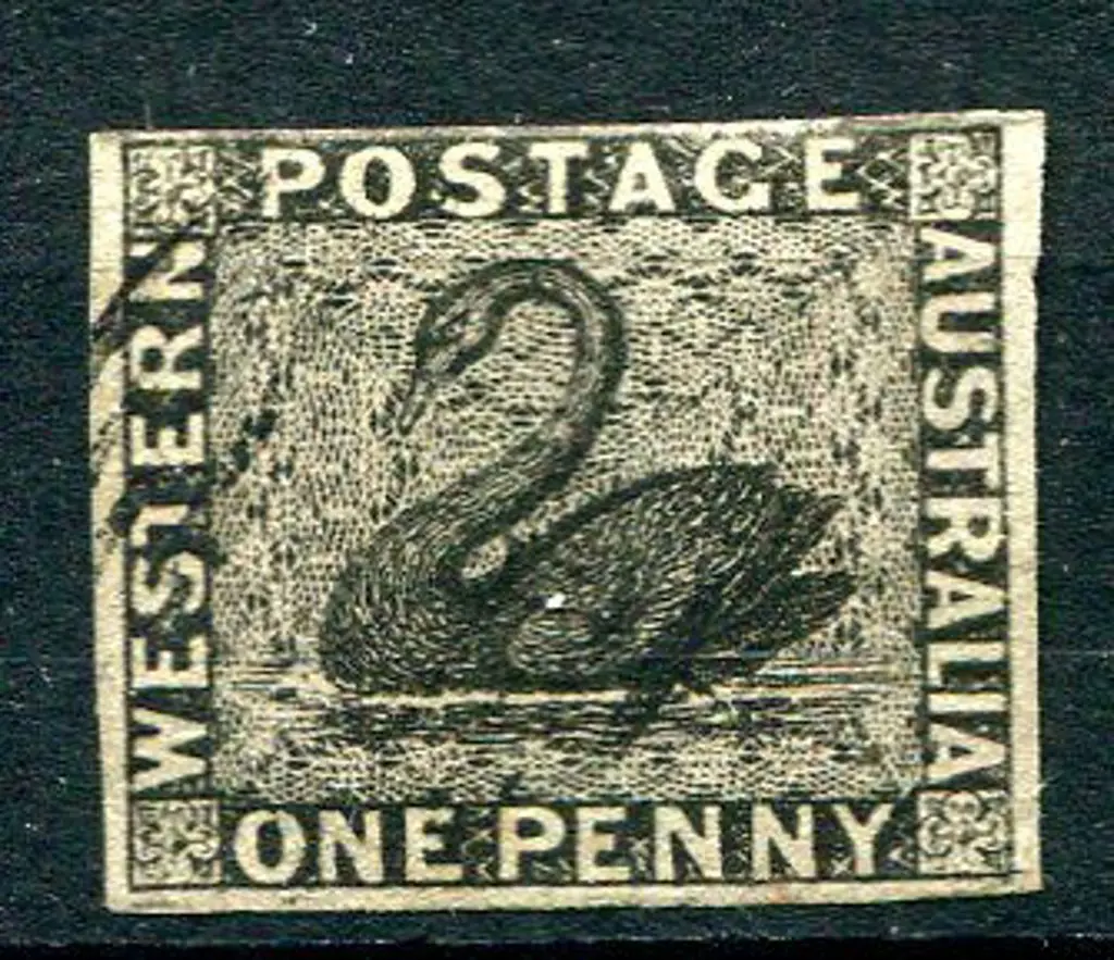 1854 1d black, 3 clear margins, close to clear at ... Image 1++