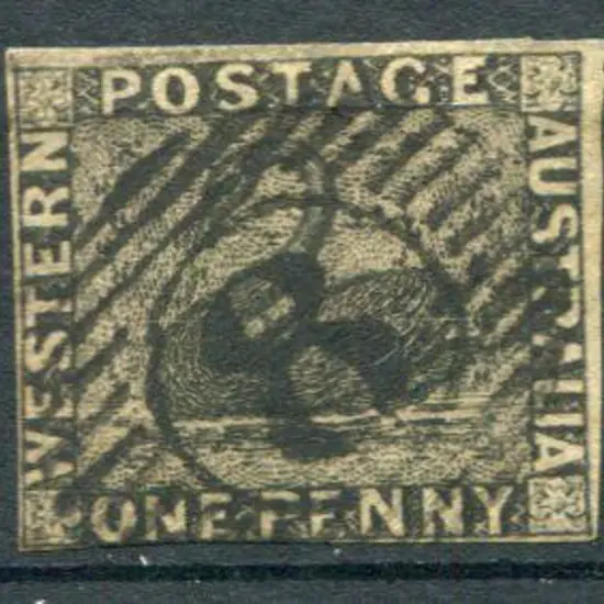 1854 1d black with 4 close to touching margins ...