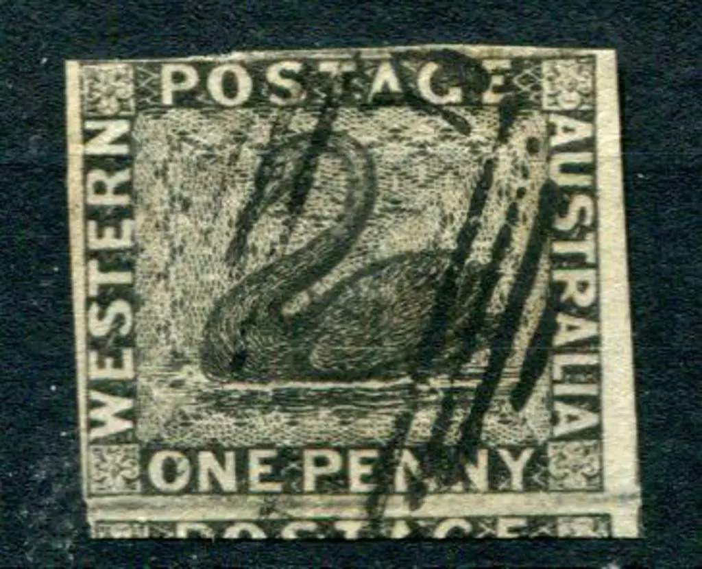 1854 1d black with huge to just touching margins. ... Image 1++