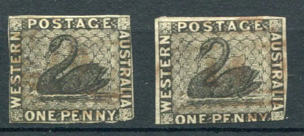 1854 1d black x 2 with first having close to ... Image 1++