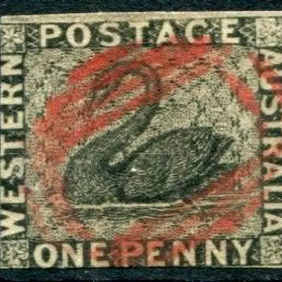 1854 1d black with close to touching even margins. ...