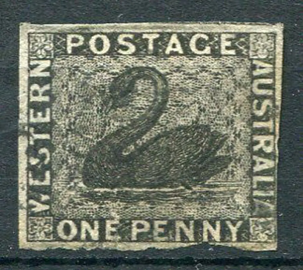 1854 1d black with 3½ margins showing evidence of ... Image 1++