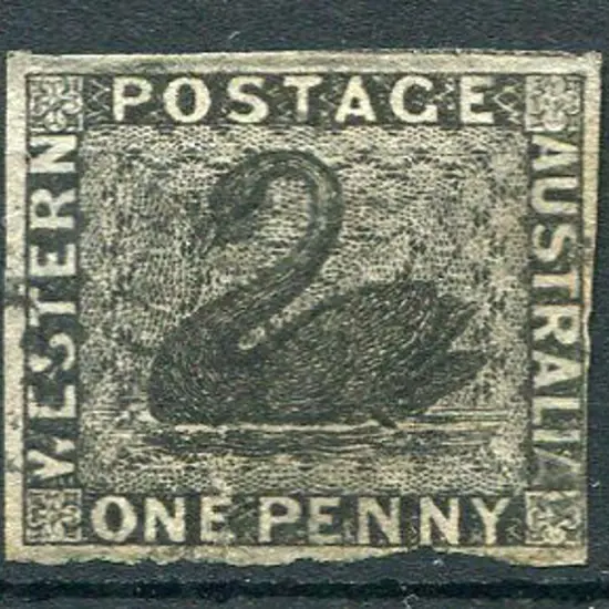 1854 1d black with 3½ margins showing evidence of ...
