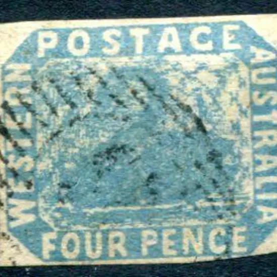1854 4d pale blue with neat close but clear ...