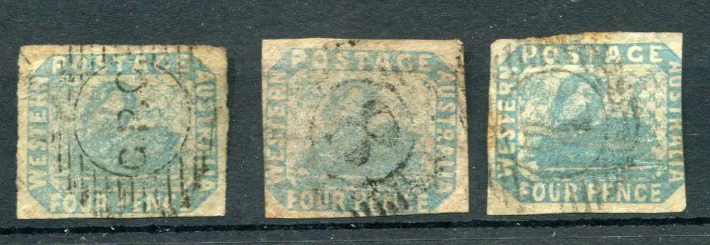 1854 4d pale blue x 2 with 4 good to very good ... Image 1++
