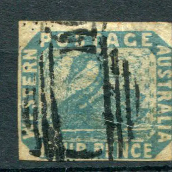 1854 4d blue with huge top margin, 2 clear & one ...