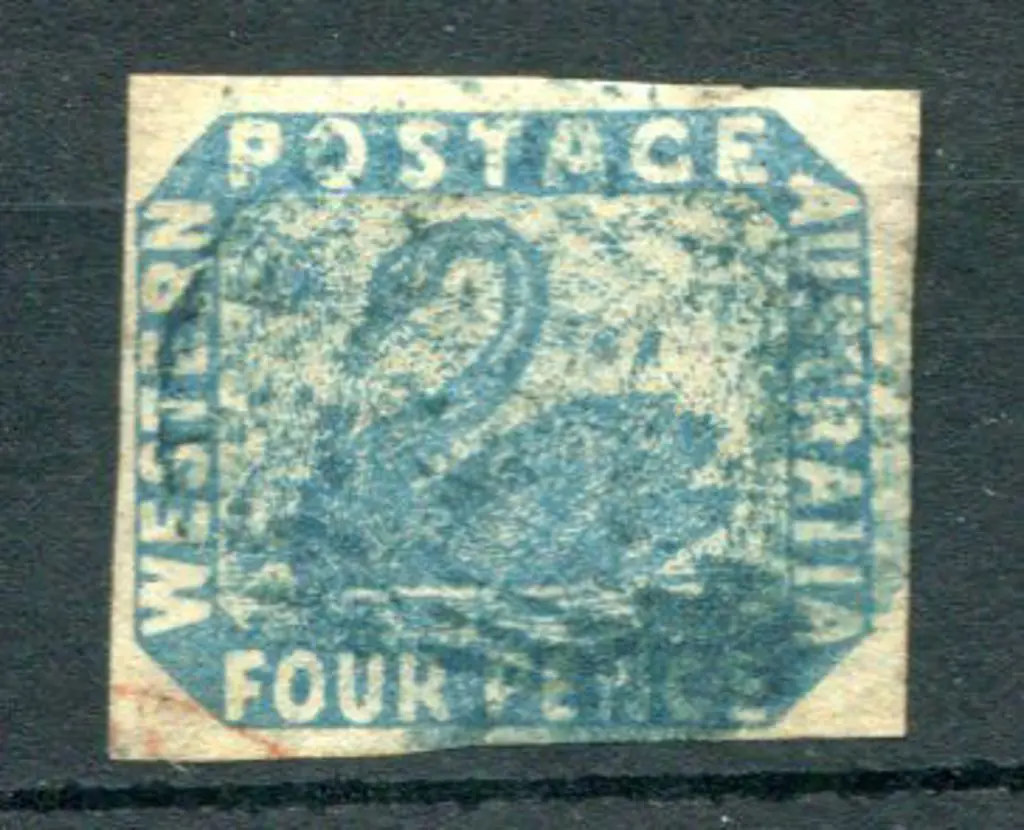 1854 4d blue with complete clear margins. Fine ... Image 1++