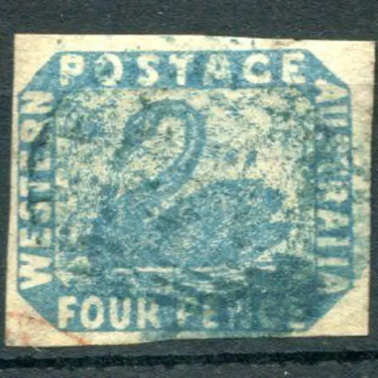 1854 4d blue with complete clear margins. Fine ...