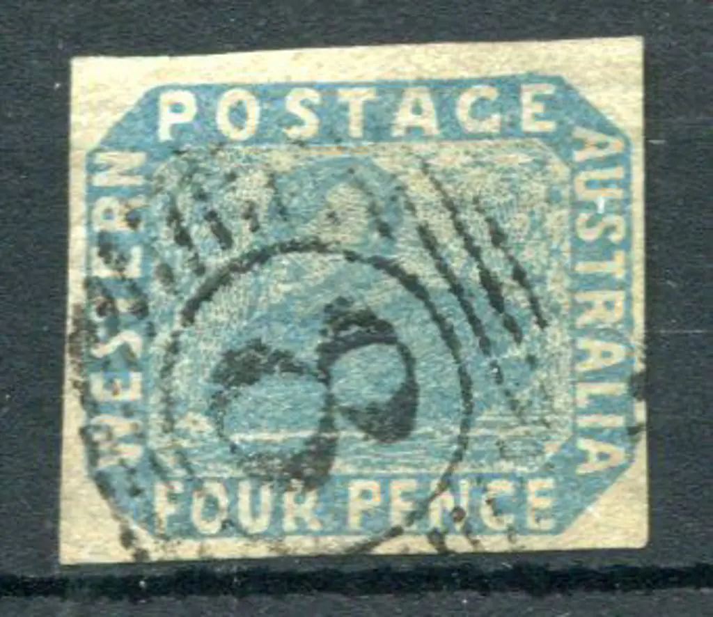 1854 4d blue with 4 good to large margins F/U with ... Image 1++